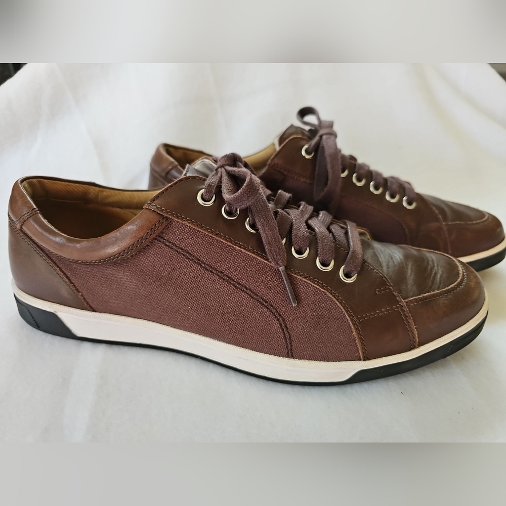 Cole Haan Vartan Sport Oxford C12397 Brown Canvas & Leather Sneakers Size 9.5